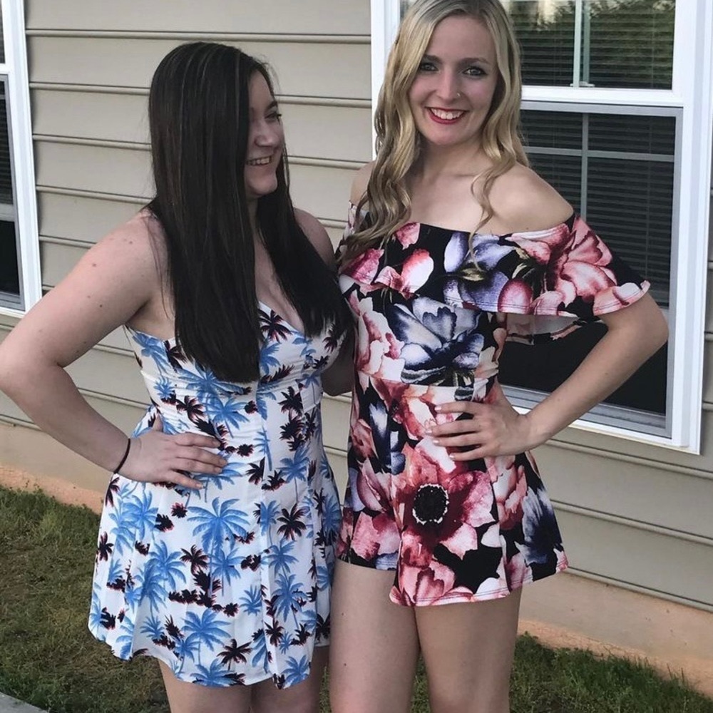 Charlotte Russe Off the Shoulder Floral Romper